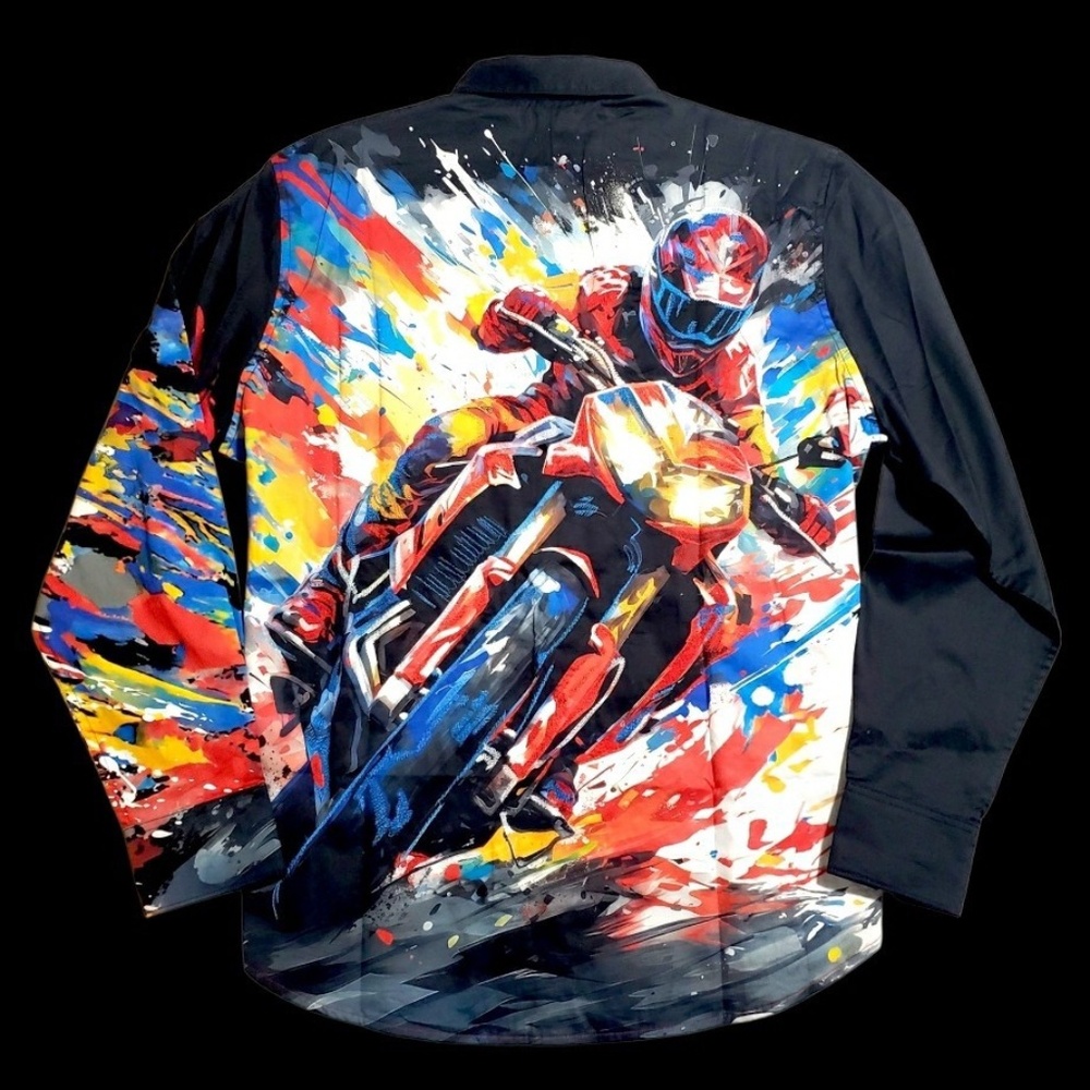 NEW Robert Graham $348 Embroidered Vibrant Paint Splash 3XL Multicolor Shirt